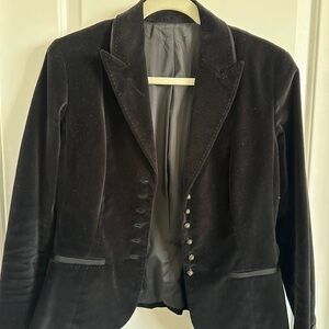 Black Velvet Women's Tailored Blazer Jacket